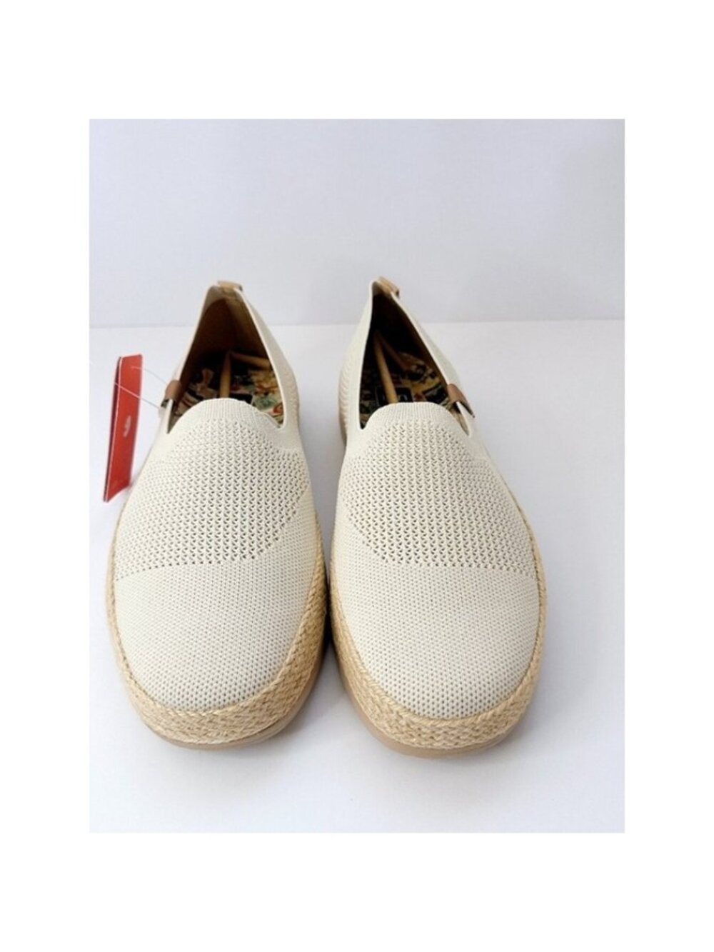 Size 10.5 UIN Cream Knit Slip-On Loafer Women’s Lightweight Espadrille Flats